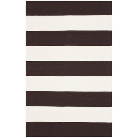 Safavieh Montauk Hand Woven Round Rug- Chocolate - Ivory- 6 x 6 ft. MTK712P-6R